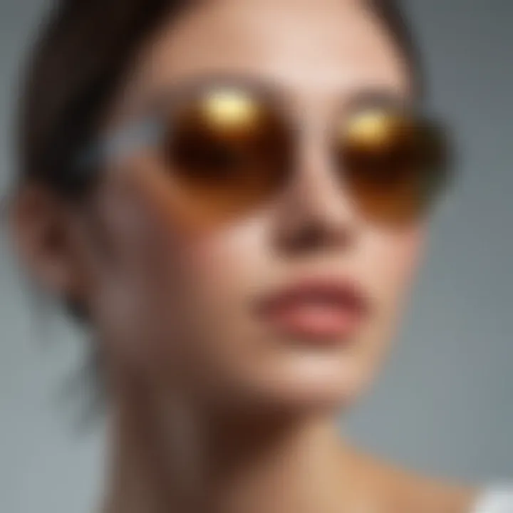 Minimalist sunglasses reflection on a crystal prism