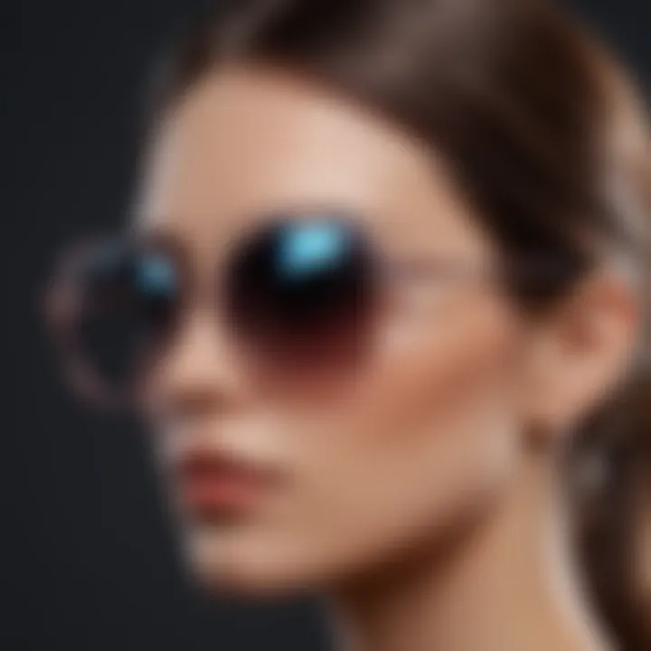 Artistic illustration of sunglasses integrated with geometric shapes