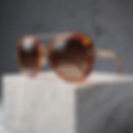 Abstract art of sunglasses on a marble sculpture