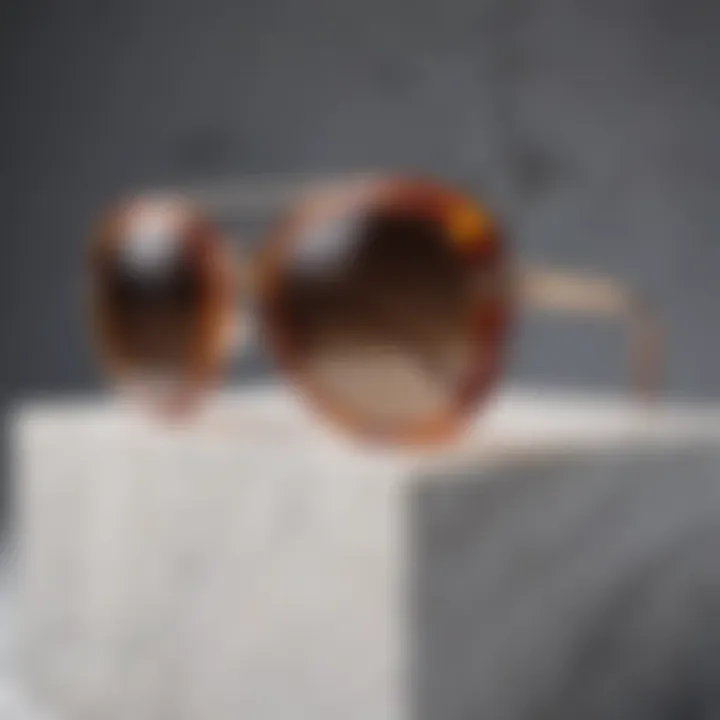 Abstract art of sunglasses on a marble sculpture