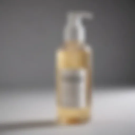 A close-up of a facial wash bottle displaying its ingredients.