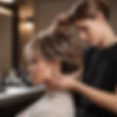 Expert Hair Stylist Providing Guidance Professional hair stylist assisting customer