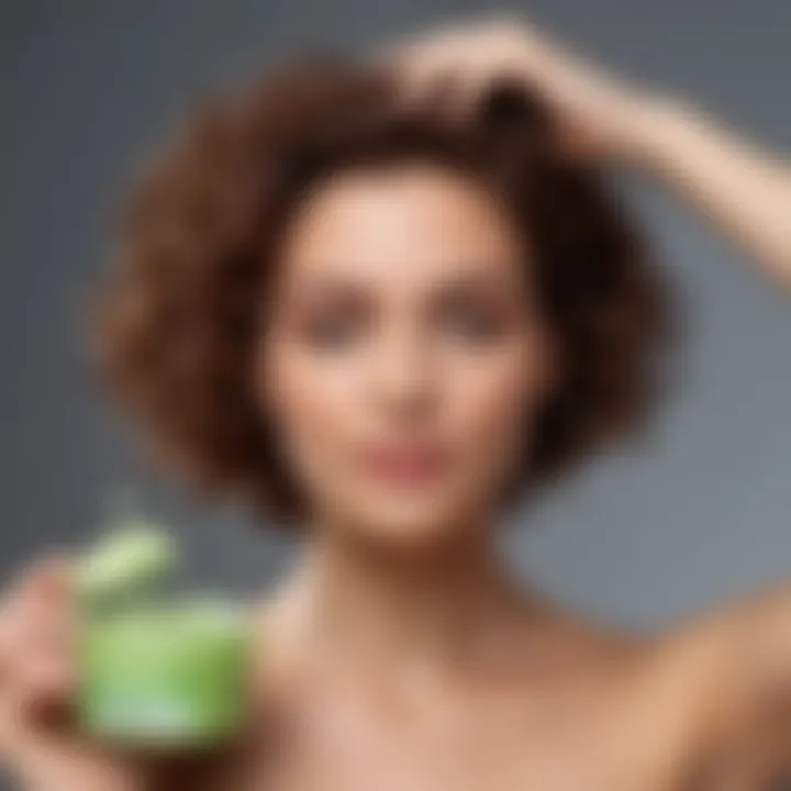 Woman applying Garnier Fructis Style Curl Stretch Loosening Pudding