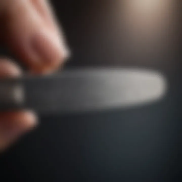Close-up of a nail file designed for gel polish removal