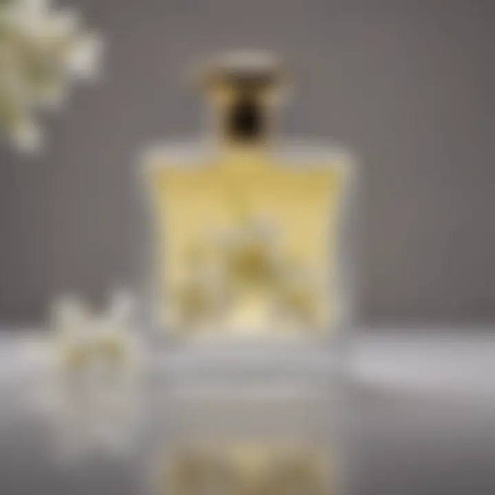 Elegant Glass Perfume Bottle with Vanilla Blooms