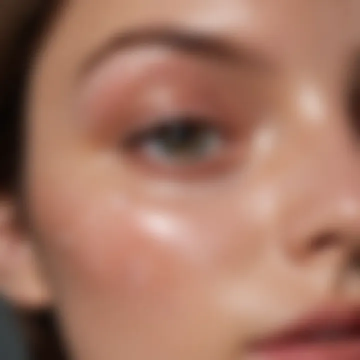 Close-up view of Glossier Dewy Serum reflecting light