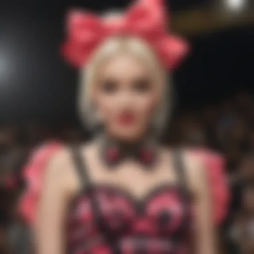 Gwen Stefani showcasing Harajuku-inspired fashion on stage