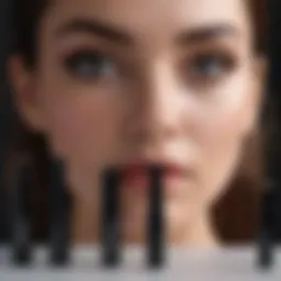 Elegant display of various black mascara tubes