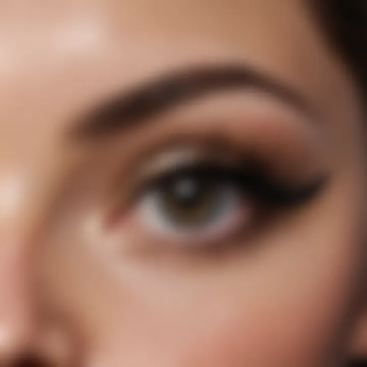 Artistic representation of historical makeup trends featuring mascara