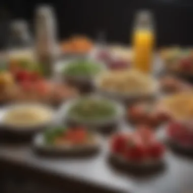 Healthy food options promoting skin health displayed on a table