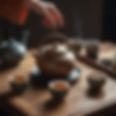 Tea Ceremony Bliss Japanese traditional teapot and cups symbolizing relaxation after scalp massage