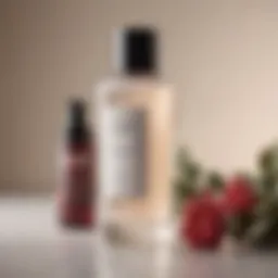 The key ingredients of Kate's drying lotion showcased in elegant arrangement