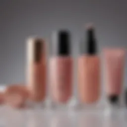 A sleek collection of Kourt's Kylie Cosmetics products arranged aesthetically