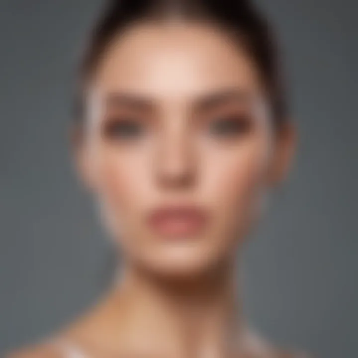 A model showcasing a natural makeup look with lightweight foundation applied