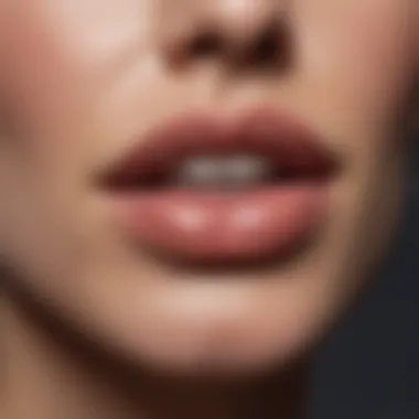 Before and after comparison of lip texture