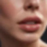 Close-up of smooth lips after treatment