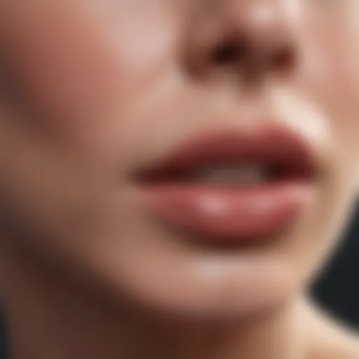 Close-up of smooth lips after treatment