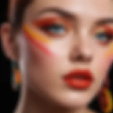Artistic Application of Lollipop Liner Vibrant Lollipop Liner in bold colors on an artistic eye