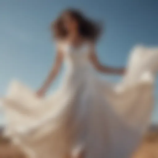 A flowing dress blowing in the wind, symbolizing comfort and freedom.