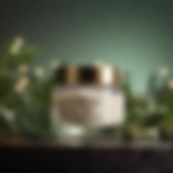 Luxurious cream jar with botanical extracts