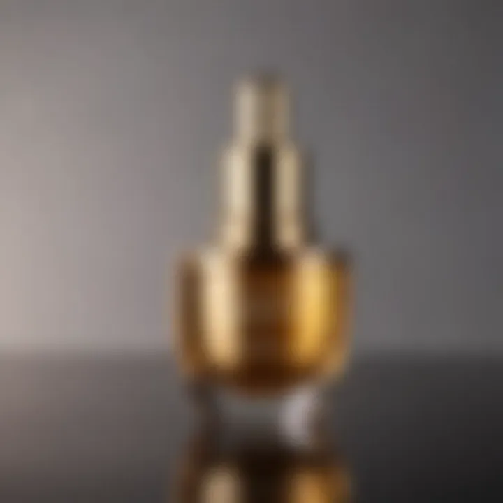 Luxurious face serum bottle with gold accents