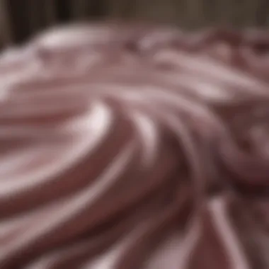 Luxurious mulberry silk fabric draped elegantly over a bed