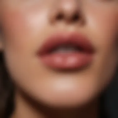 Diverse Skin Tone Swatches Close-up view of MAC Act Natural Lipstick swatches on diverse skin tones