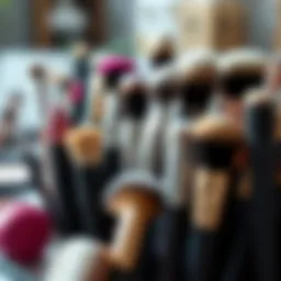 Different types of makeup brushes arranged aesthetically