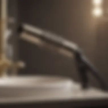 Essential Tool for Perfect Waves A sleek curling iron on a vanity