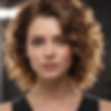 A demonstration of curling technique on hair