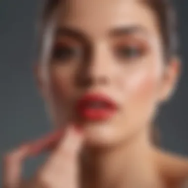 Choosing Lip Colors for Medium Skin Tones Woman with medium skin tone trying different lip color swatches
