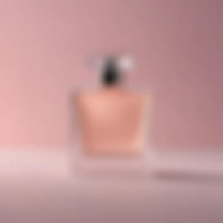 Minimalistic modern perfume bottle with soft pastel tones