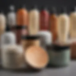 A variety of natural hair moisturizers displayed elegantly.