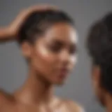 African American woman applying moisturizing hair mask