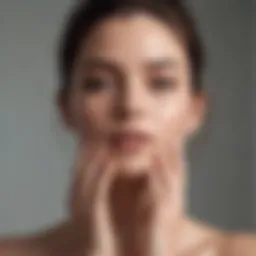 A serene morning scene showcasing a face wash ritual