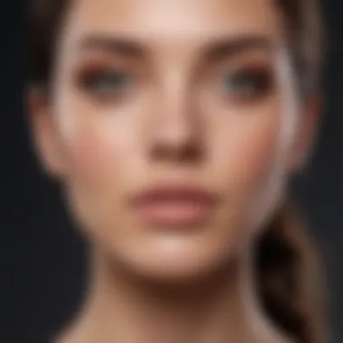 Display of different foundation products suitable for combination skin