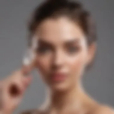 Elegant woman applying nourishing hair mask