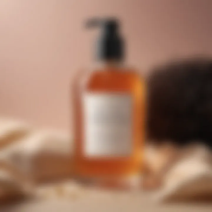 Illustration depicting a bottle of nourishing hair oil