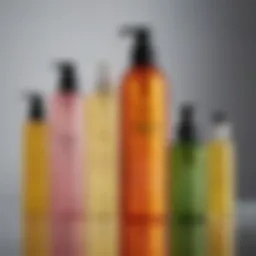 Close-up of various oil-based cleansers showcasing their textures