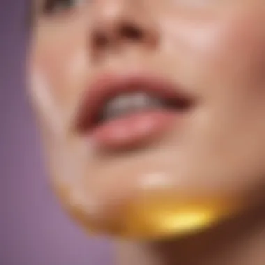 A close-up view of a clear gel moisturizer highlighting its texture