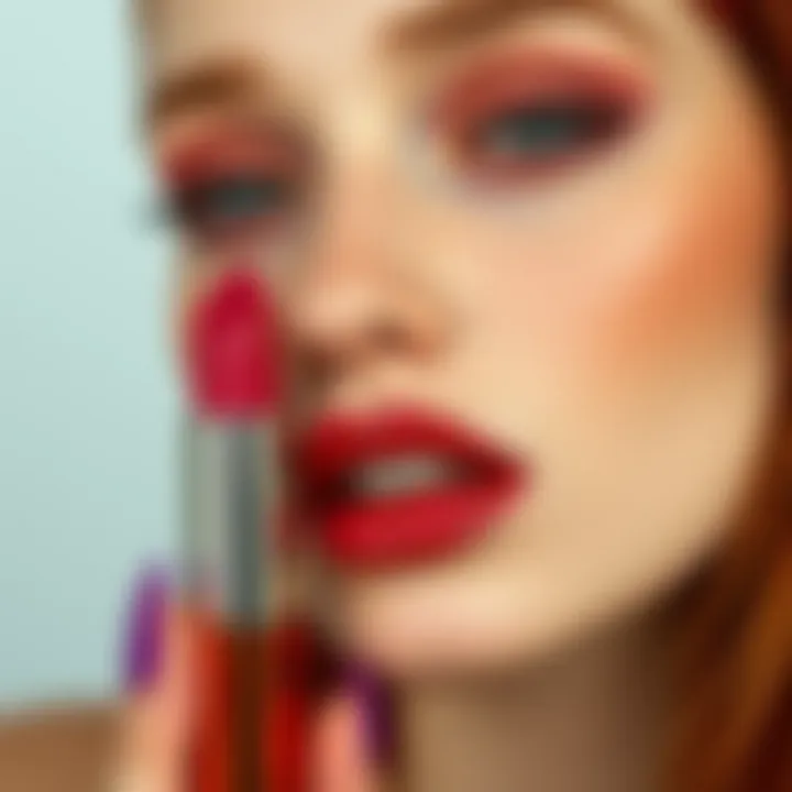 Seasonal lipstick color palette for redhead skin tones