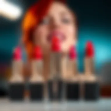 A vibrant array of lipstick shades for redheads