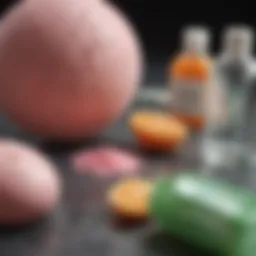 A close-up of various acne cleanser ingredients