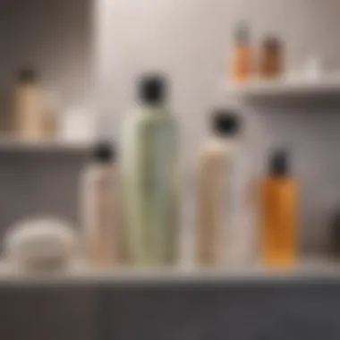 Ouia Haircare Product Showcase Elegant display of Ouia haircare products on a minimalist shelf
