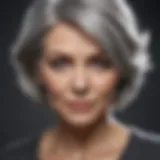 Elegant gray hair color on mature woman