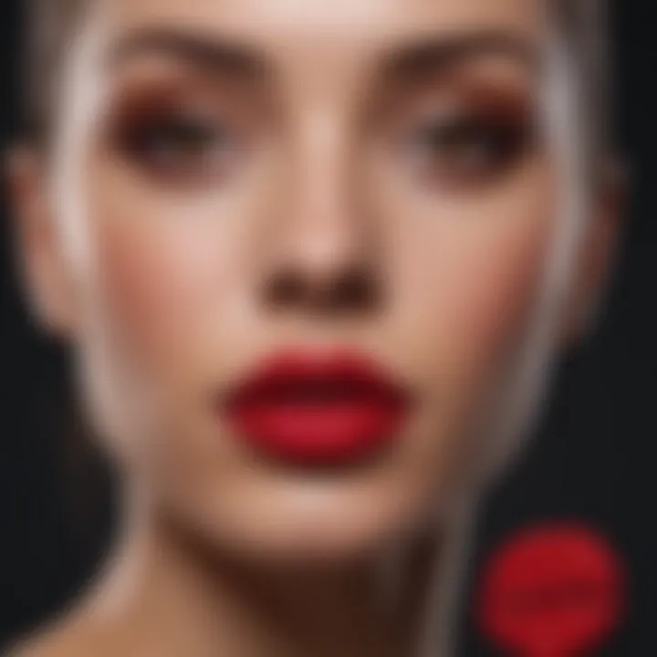 Deep red lipstick enhancing deep skin tone