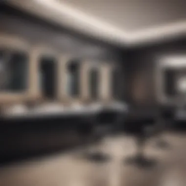 An elegant salon interior showcasing a modern hair fixing setup