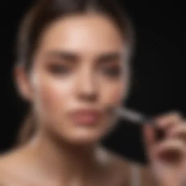 Professional Makeup Artist Applying Brow Highlighter