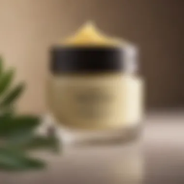 Elegant glass jar filled with jojoba exfoliant scrub