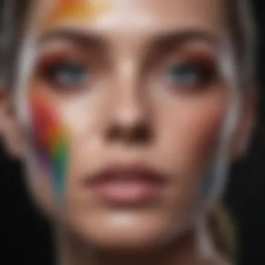 Abstract Rainbow Face Design